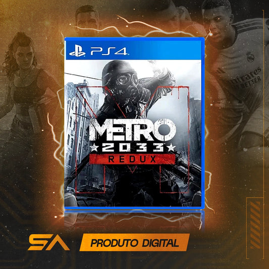Capa oficial do jogo Metro 2033 Redux para PS4 em Mídia Digital