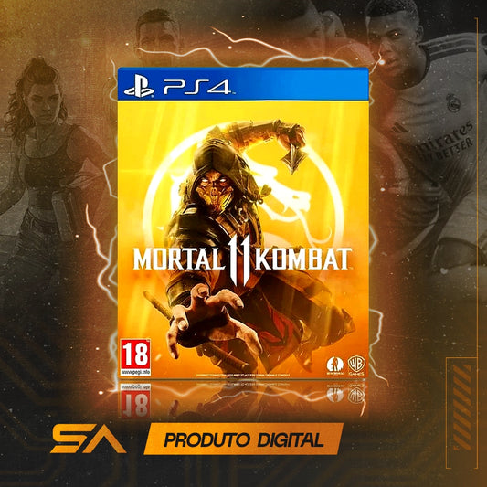 Capa oficial do jogo Mortal Kombat 11 para PS4 em Mídia Digital