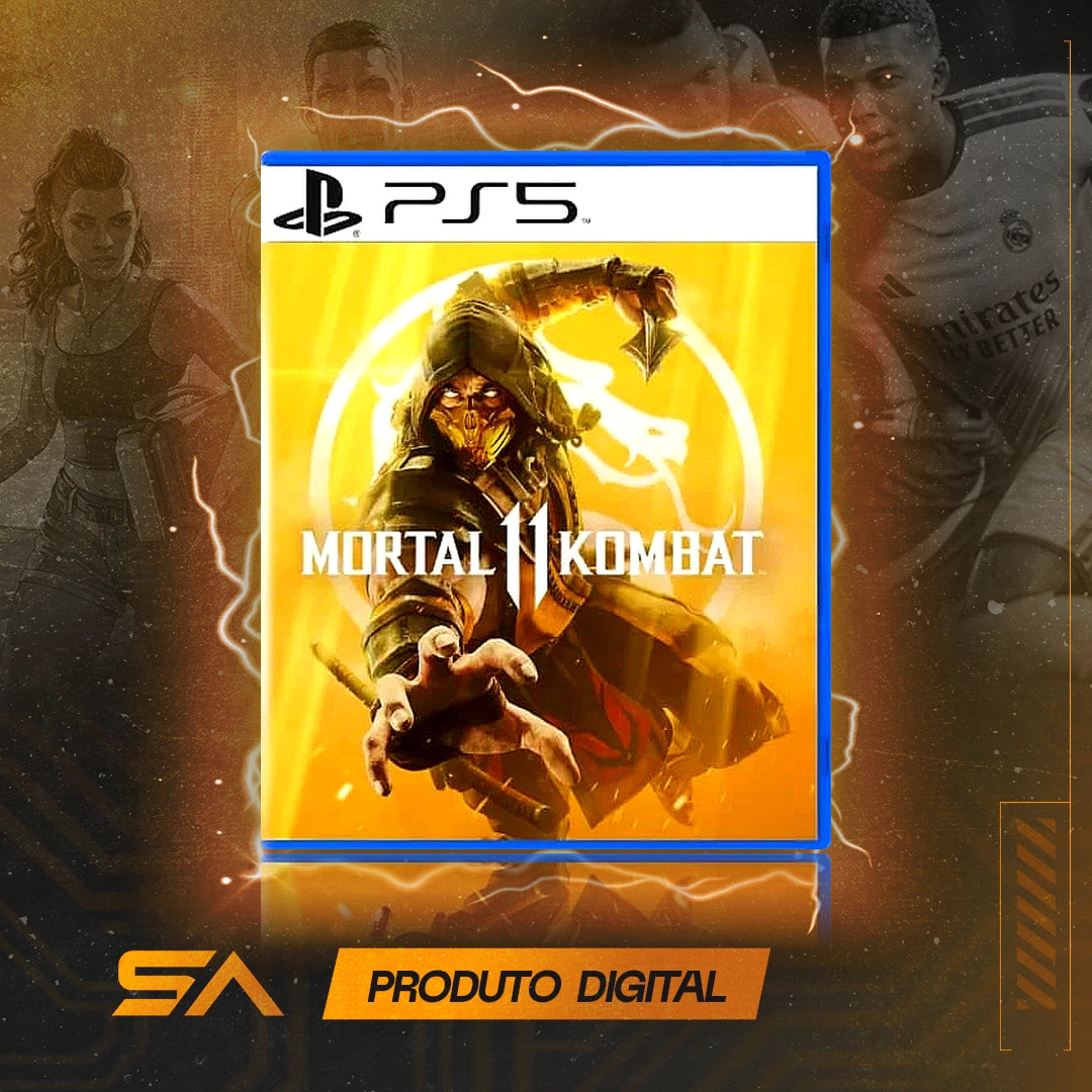 Capa oficial do jogo Mortal Kombat 11 para PS5 em Mídia Digital