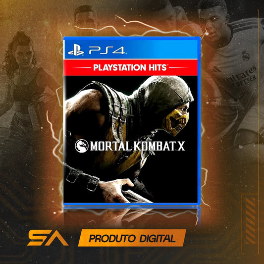 Capa oficial do jogo Mortal Kombat X para PS4 em Mídia Digital