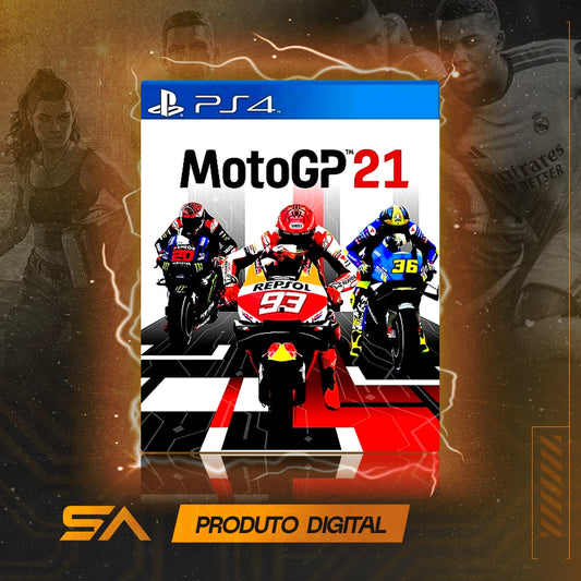 Capa oficial do jogo MotoGP 21 para PS4 em Mídia Digital