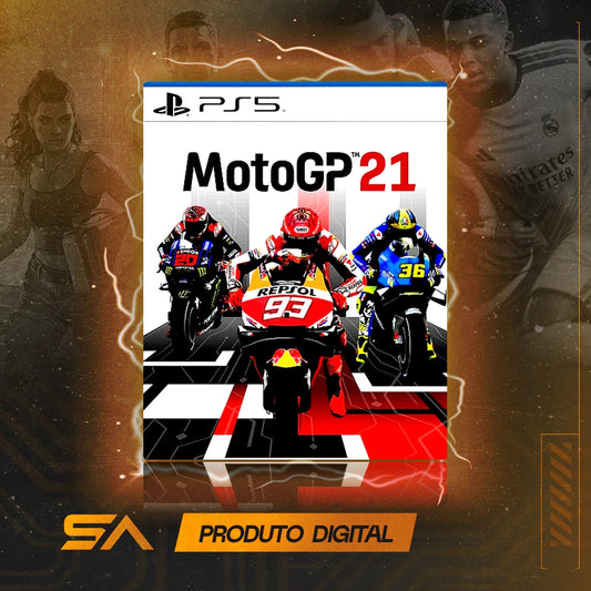 Capa oficial do jogo MotoGP 21 para PS5 em Mídia Digital