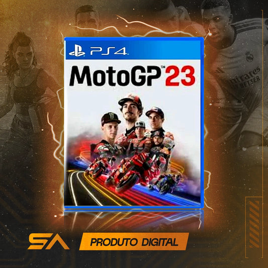 Capa oficial do jogo MotoGP 23 para PS4 em Mídia Digital