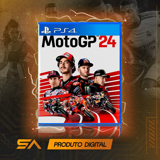 Capa oficial do jogo MotoGP 24 para PS4 em Mídia Digital