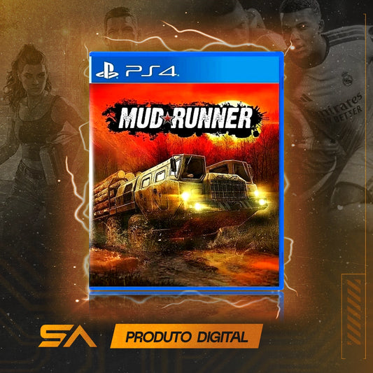 Capa oficial do jogo Mudrunner para PS4 em Mídia Digital
