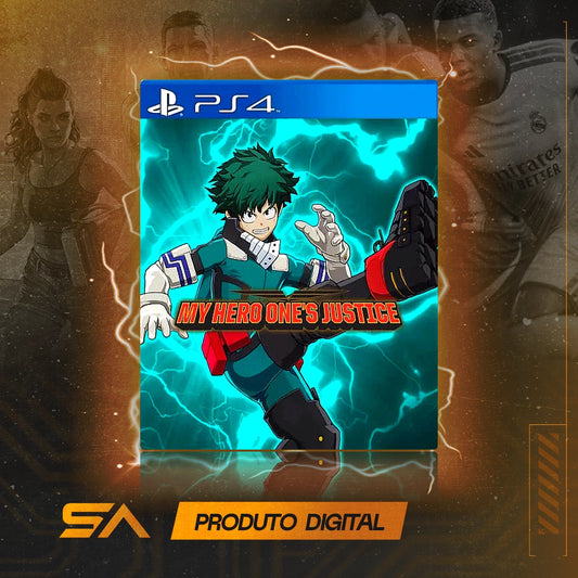 Capa oficial do jogo My Hero One's Justice para PS4 em Mídia Digital