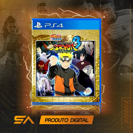 Capa oficial do jogo Naruto Shippuden Ultimate Ninja Storm 3 Full Burst para PS4 em Mídia Digital