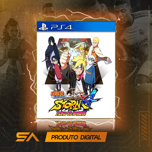 Capa oficial do jogo Naruto Shippuden Ultimate Ninja Storm 4 Road To Boruto para PS4 em Mídia Digital