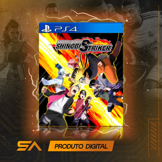 Capa oficial do jogo Naruto To Boruto Shinobi Striker para PS4 em Mídia Digital