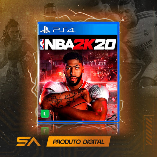 Capa oficial do jogo NBA 2k20 para PS4 em Mídia Digital