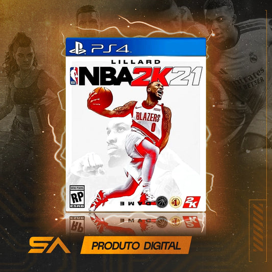 Capa oficial do jogo NBA 2k21 para PS4 em Mídia Digital