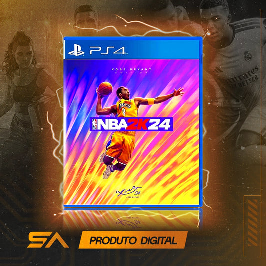 Capa oficial do jogo NBA 2k24 para PS4 em Mídia Digital