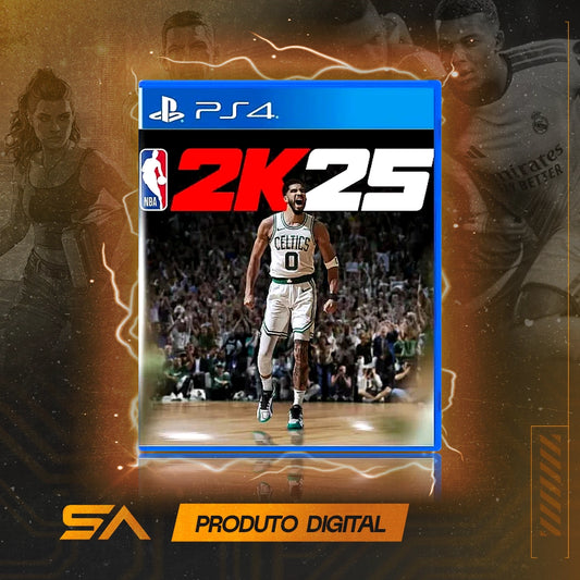 Capa oficial do jogo NBA 2k25 Edição Standard para PS4 em Mídia Digital