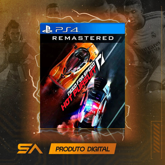 Capa oficial do jogo Need for Speed Hot Pursuit Remastered para PS4 em Mídia Digital
