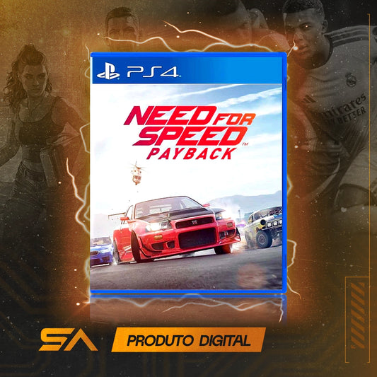 Capa oficial do jogo Need for Speed Payback para PS4 em Mídia Digital