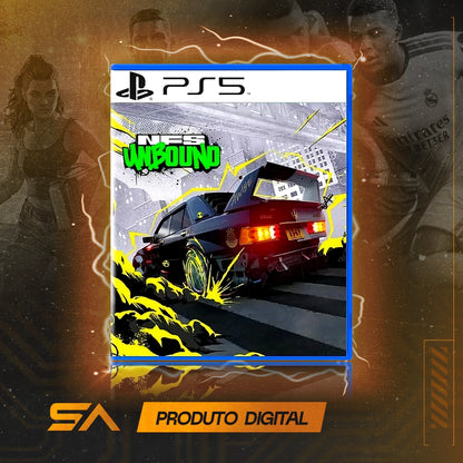 Capa oficial do jogo Need for Speed Unbound para PS5 em Mídia Digital