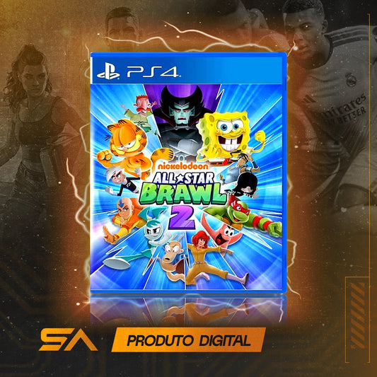 Capa oficial do jogo Nickelodeon All-Star Brawl 2 para PS4 em Mídia Digital