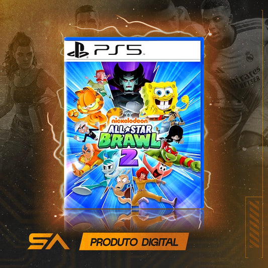 Capa oficial do jogo Nickelodeon All-Star Brawl 2 para PS5 em Mídia Digital