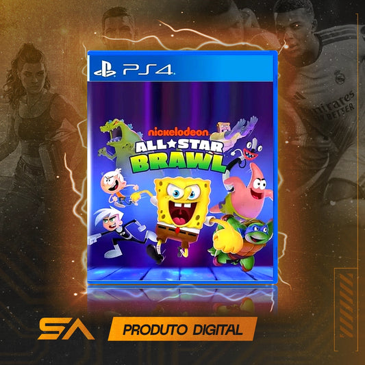 Capa oficial do jogo Nickelodeon All-Star Brawl para PS4 em Mídia Digital