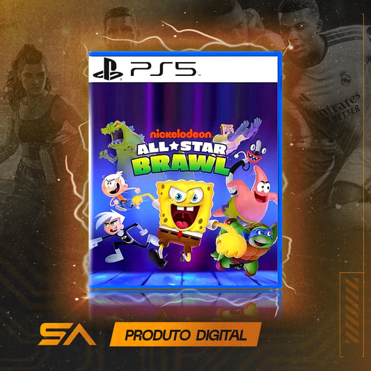 Capa oficial do jogo Nickelodeon All-Star Brawl para PS5 em Mídia Digital