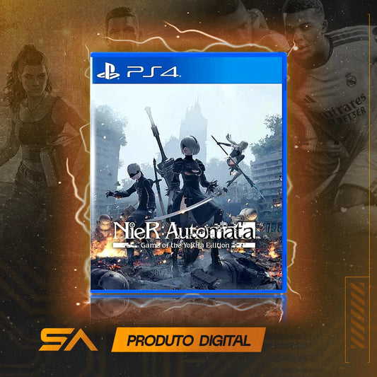 Capa oficial do jogo Nier: Automata Game of The Yorha Edition para PS4 em Mídia Digital
