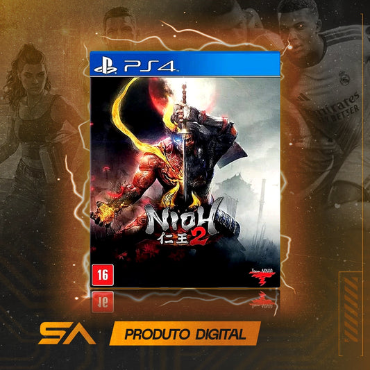 Capa oficial do jogo Nioh 2 para PS4 em Mídia Digital