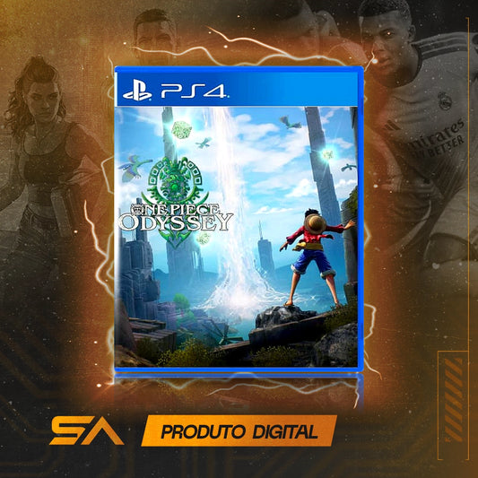 Capa oficial do jogo One Piece Odyssey para PS4 em Mídia Digital