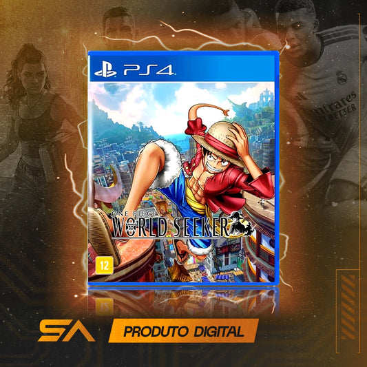 Capa oficial do jogo One Piece World Seeker para PS4 em Mídia Digital