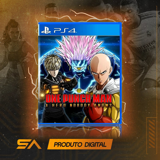 Capa oficial do jogo One Punch Man: A Hero Nobody Knows para PS4 em Mídia Digital