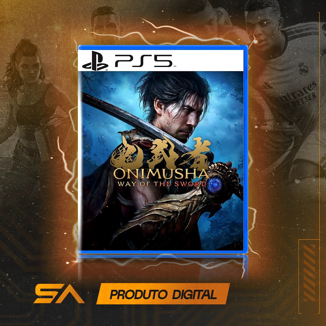 Capa oficial do jogo Onimusha: Way of The Sword para PS5 em Mídia Digital