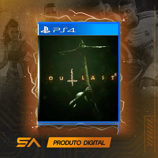 Capa oficial do jogo Outlast 2 para PS4 em Mídia Digital