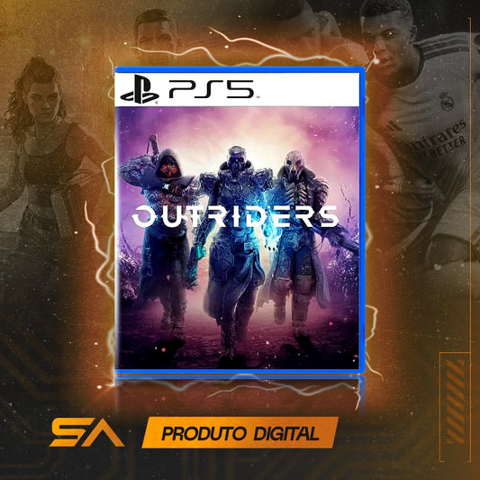 Capa oficial do jogo Outriders para PS5 em Mídia Digital