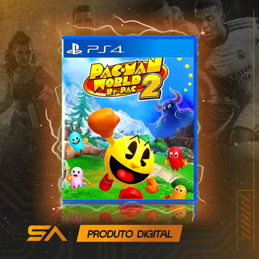 Capa oficial do jogo Pac-Man World 2 Re-Pac para PS4 em Mídia Digital