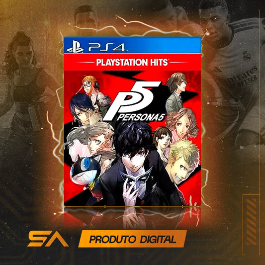 Capa oficial do jogo Persona 5 para PS4 em Mídia Digital