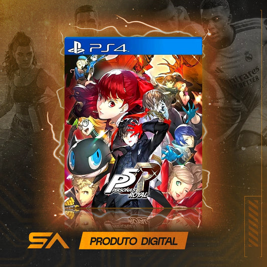 Capa oficial do jogo Persona 5 Royal para PS4 em Mídia Digital