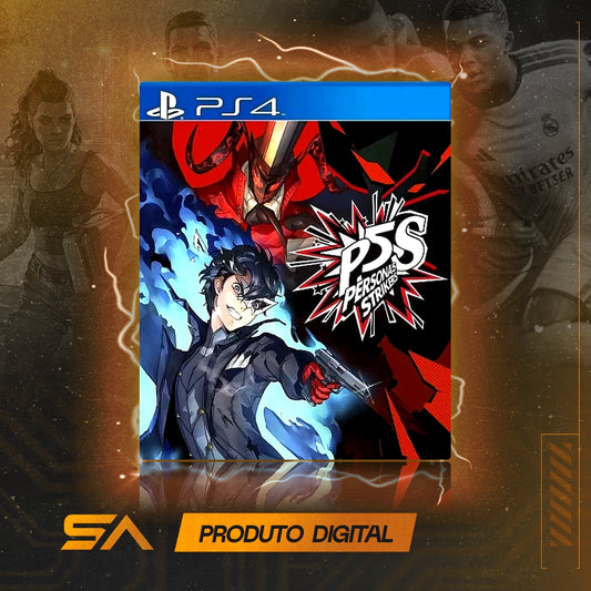 Capa oficial do jogo Persona 5 Strikers para PS4 em Mídia Digital