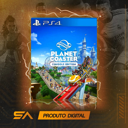 Capa oficial do jogo Planet Coaster: Edição de Console para PS4 em Mídia Digital