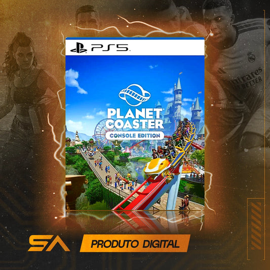 Capa oficial do jogo Planet Coaster: Edição de Console para PS5 em Mídia Digital
