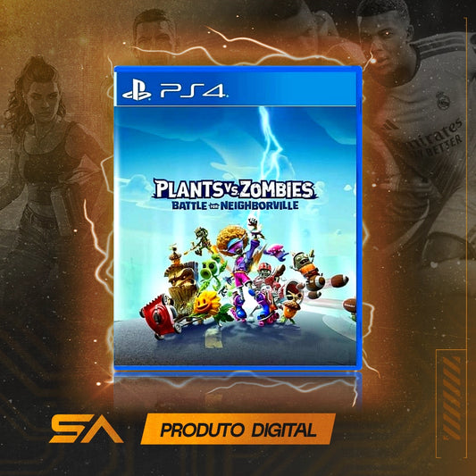 Capa oficial do jogo Plants Vs Zombies Battle for Neighborville para PS4 em Mídia Digital