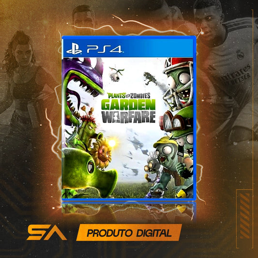 Capa oficial do jogo Plants Vs Zombies Garden Warfare para PS4 em Mídia Digital
