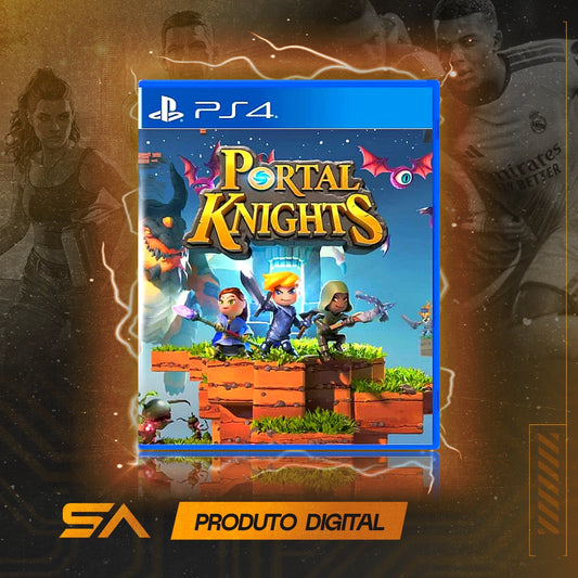 Capa oficial do jogo Portal Knights para PS4 em Mídia Digital