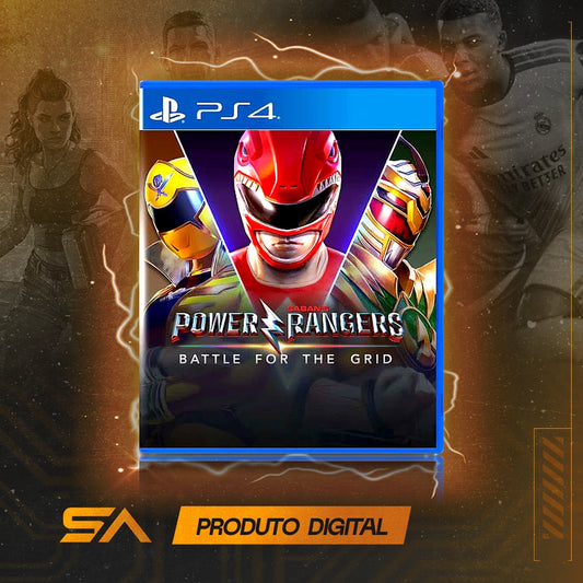 Capa oficial do jogo Power Rangers: Battle for The Grid para PS4 em Mídia Digital