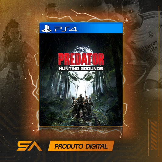 Capa oficial do jogo Predator: Hunting Grounds para PS4 em Mídia Digital