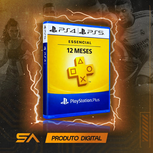 Capa oficial do jogo Ps Plus Essencial - 12 Meses para PS4 em Mídia Digital