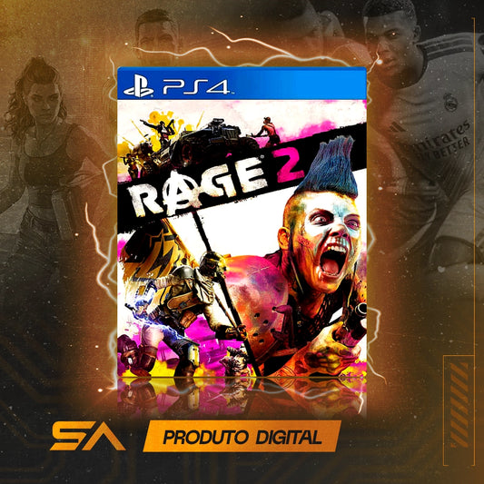 Capa oficial do jogo Rage 2 para PS4 em Mídia Digital