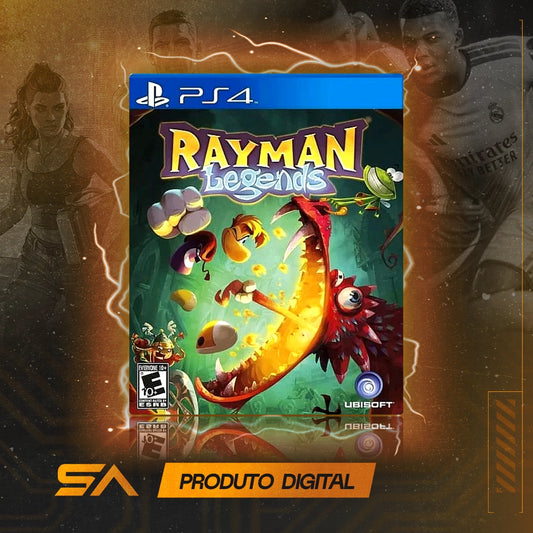 Capa oficial do jogo Rayman Legends para PS4 em Mídia Digital