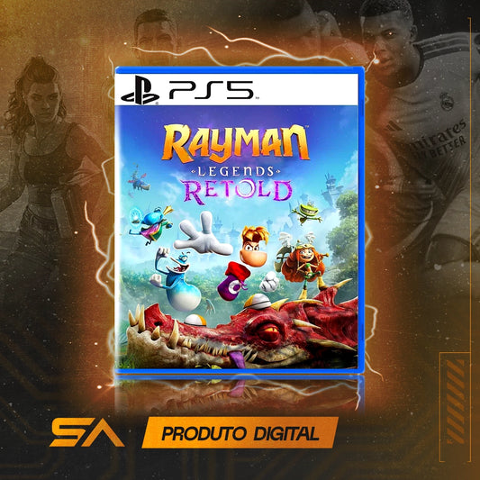Capa oficial do jogo Rayman Legends Retold para PS5 em Mídia Digital