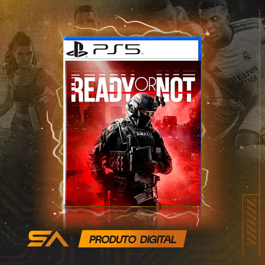 Capa oficial do jogo Ready Or Not para PS5 em Mídia Digital