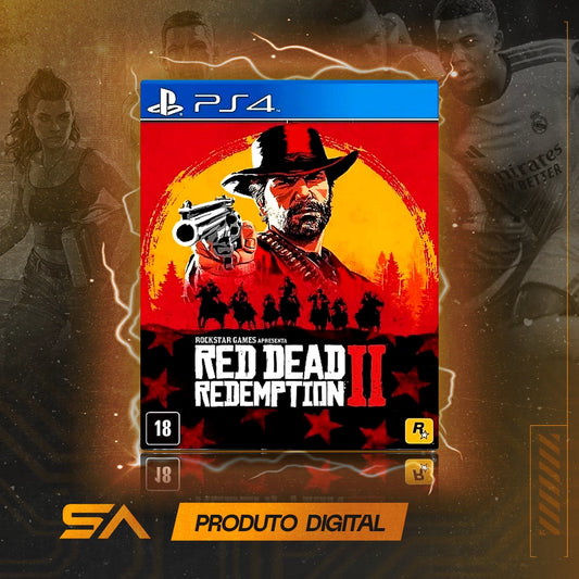 Capa oficial do jogo Red Dead Redemption 2 para PS4 em Mídia Digital