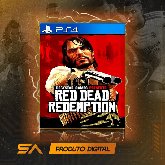Capa oficial do jogo Red Dead Redemption para PS4 em Mídia Digital